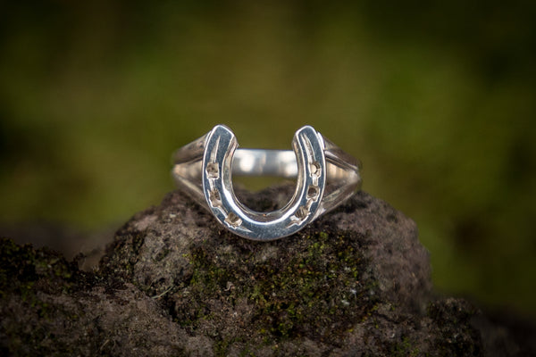 Horse Shoe Ring - Sterling Silver - Split Shank