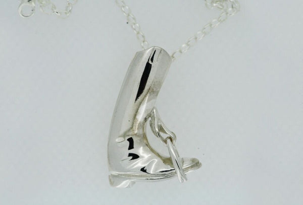 Riding Boot Pendant - Sterling Silver - Stirrup