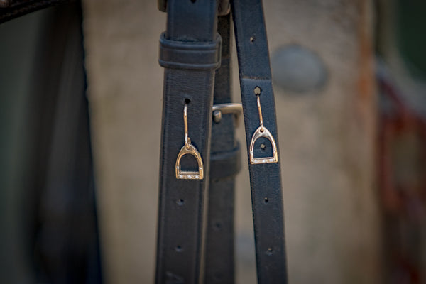 Stirrup Earrings - 9ct Gold - Diamonds